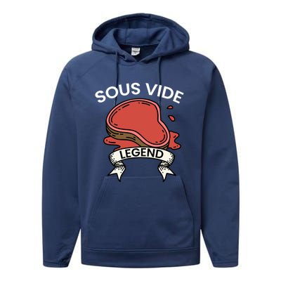 Cook I Sous Vide Legend I Cooking Kitchen Cook Hobby Chef Gift Performance Fleece Hoodie