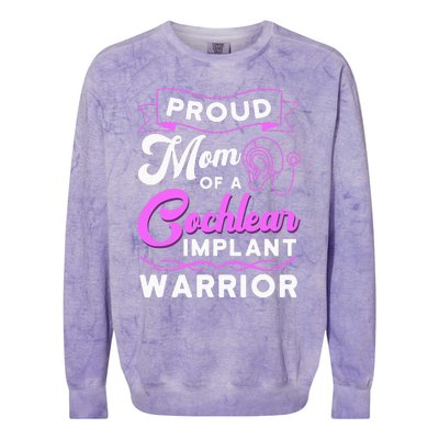 Cochlear Implant Support Proud Mom Hearing Loss Awareness Colorblast Crewneck Sweatshirt