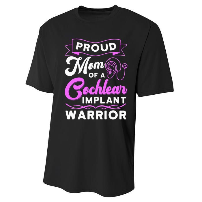 Cochlear Implant Support Proud Mom Hearing Loss Awareness Performance Sprint T-Shirt