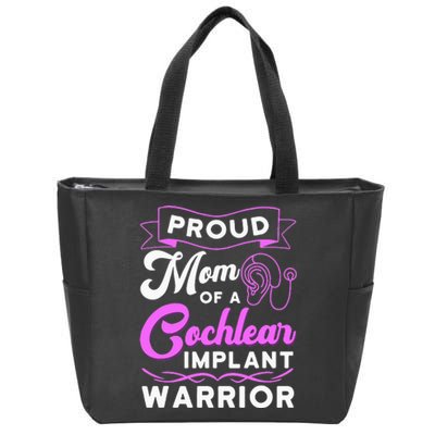 Cochlear Implant Support Proud Mom Hearing Loss Awareness Zip Tote Bag