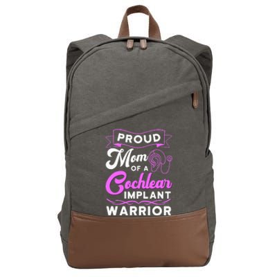 Cochlear Implant Support Proud Mom Hearing Loss Awareness Cotton Canvas Backpack