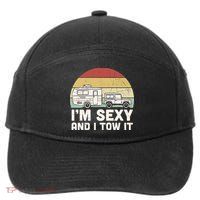 Camping I'm Sexy And I Tow It Funny Retro Sunset 7-Panel Snapback Hat