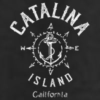 Catalina Island Sailing Compass Rose Beach Boat Great Gift 7 Panel Mesh Trucker Snapback Hat