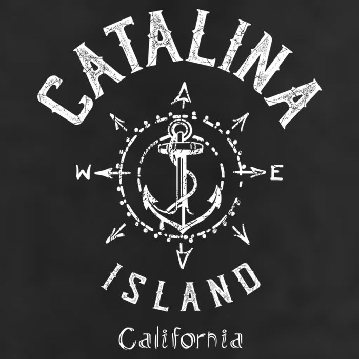 Catalina Island Sailing Compass Rose Beach Boat Great Gift 7 Panel Mesh Trucker Snapback Hat