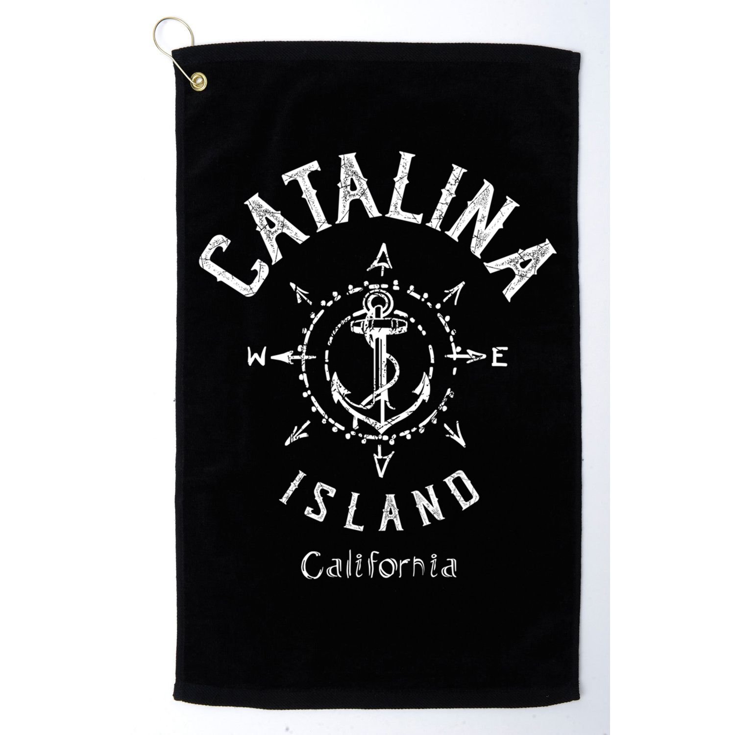 Catalina Island Sailing Compass Rose Beach Boat Great Gift Golf Towel