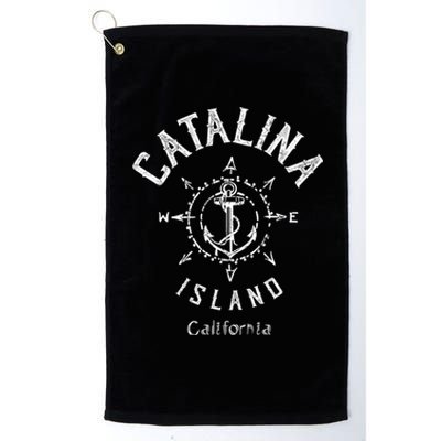 Catalina Island Sailing Compass Rose Beach Boat Great Gift Platinum Collection Golf Towel