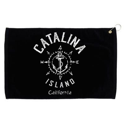 Catalina Island Sailing Compass Rose Beach Boat Great Gift Grommeted Golf Towel