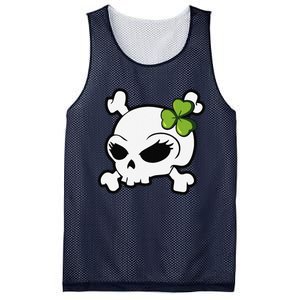 Cute Irish Shamrock Leaf Skull Mesh Reversible Basketball Jersey Tank