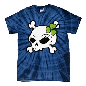 Cute Irish Shamrock Leaf Skull Tie-Dye T-Shirt