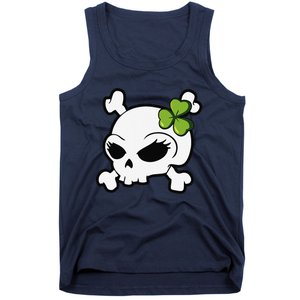 Cute Irish Shamrock Leaf Skull Tank Top