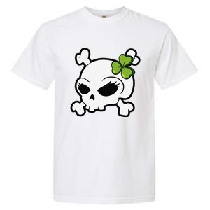 Cute Irish Shamrock Leaf Skull Garment-Dyed Heavyweight T-Shirt