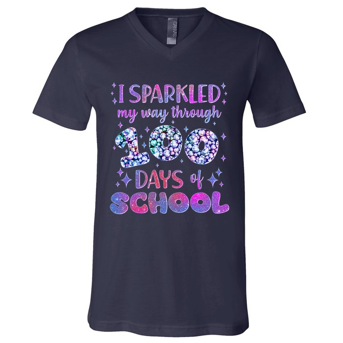 Cute I Sparkled My Way Through Days Of School V-Neck T-Shirt