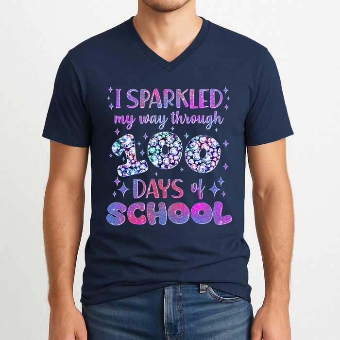 Cute I Sparkled My Way Through Days Of School V-Neck T-Shirt