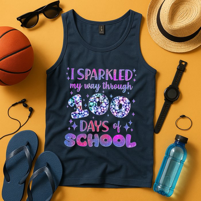 Cute I Sparkled My Way Through Days Of School Tank Top