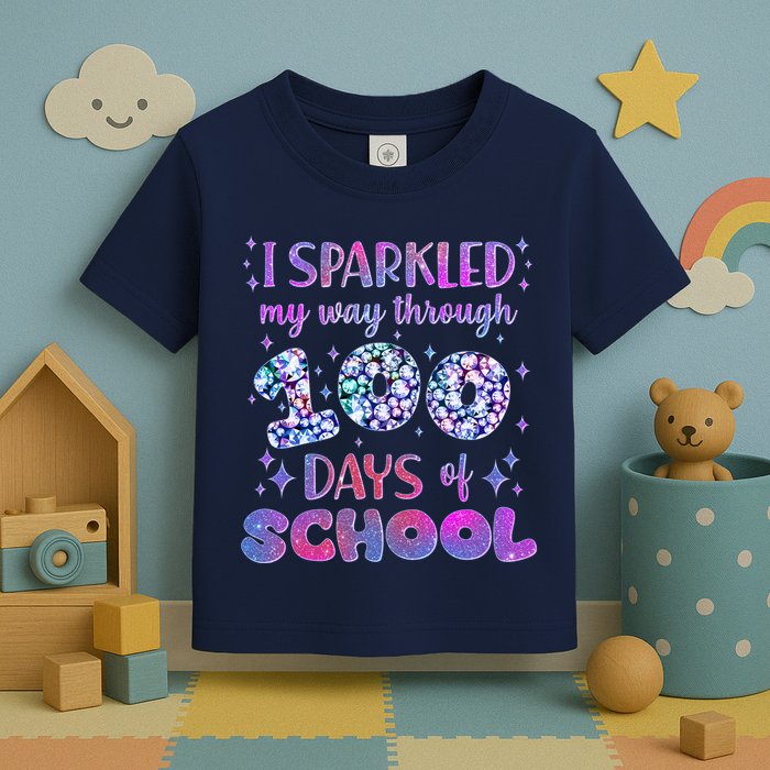 Cute I Sparkled My Way Through Days Of School Toddler T-Shirt