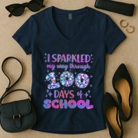 Cute I Sparkled My Way Through Days Of School Women's V-Neck T-Shirt