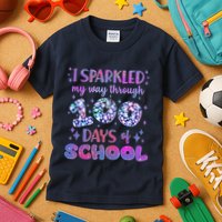 Cute I Sparkled My Way Through Days Of School Kids T-Shirt