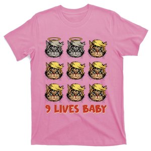 Cat In Suite With Trump Hair American Flag Nine Lives Baby T-Shirt