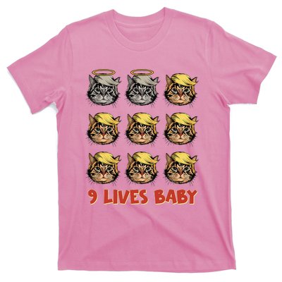 Cat In Suite With Trump Hair American Flag Nine Lives Baby T-Shirt