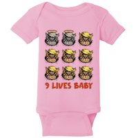 Cat In Suite With Trump Hair American Flag Nine Lives Baby Baby Bodysuit