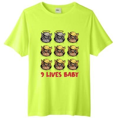 Cat In Suite With Trump Hair American Flag Nine Lives Baby Tall Fusion ChromaSoft Performance T-Shirt