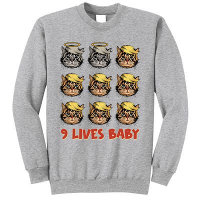 Cat In Suite With Trump Hair American Flag Nine Lives Baby Sweatshirt