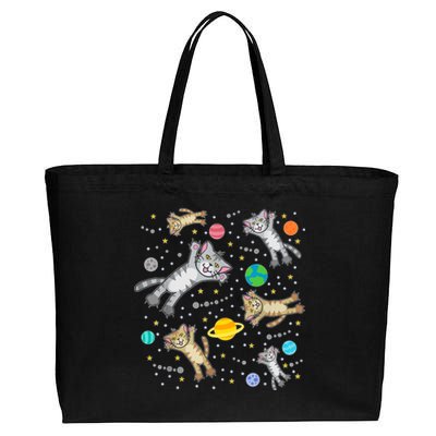 Cats In Space Galaxy Bad Art For Cat Lovers Cotton Canvas Jumbo Tote