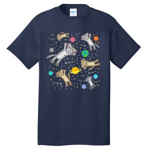 Cats In Space Galaxy Bad Art For Cat Lovers Tall T-Shirt