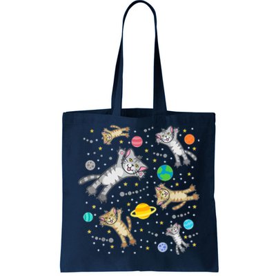 Cats In Space Galaxy Bad Art For Cat Lovers Tote Bag