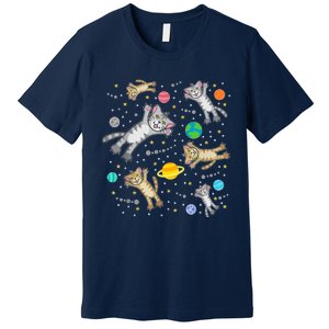 Cats In Space Galaxy Bad Art For Cat Lovers Premium T-Shirt