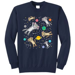 Cats In Space Galaxy Bad Art For Cat Lovers Tall Sweatshirt