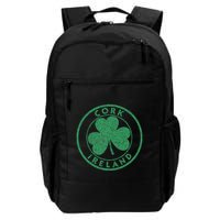 Cork Ireland Shamrock Sign Distressed Green Print Daily Commute Backpack