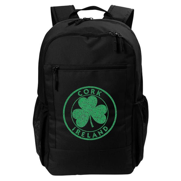 Cork Ireland Shamrock Sign Distressed Green Print Daily Commute Backpack