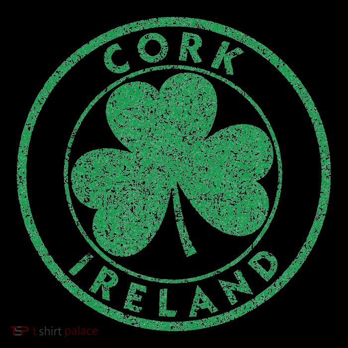 Cork Ireland Shamrock Sign Distressed Green Print Premium T-Shirt