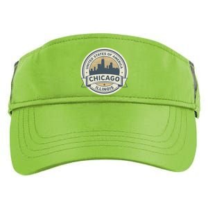 Chicago Illinois Stamp Logo Adult Drive Performance Visor