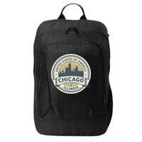 Chicago Illinois Stamp Logo City Backpack
