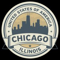 Chicago Illinois Stamp Logo City Backpack