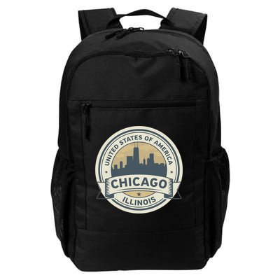 Chicago Illinois Stamp Logo Backpack