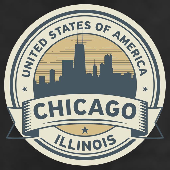 Chicago Illinois Stamp Logo Adult Drive Performance Visor
