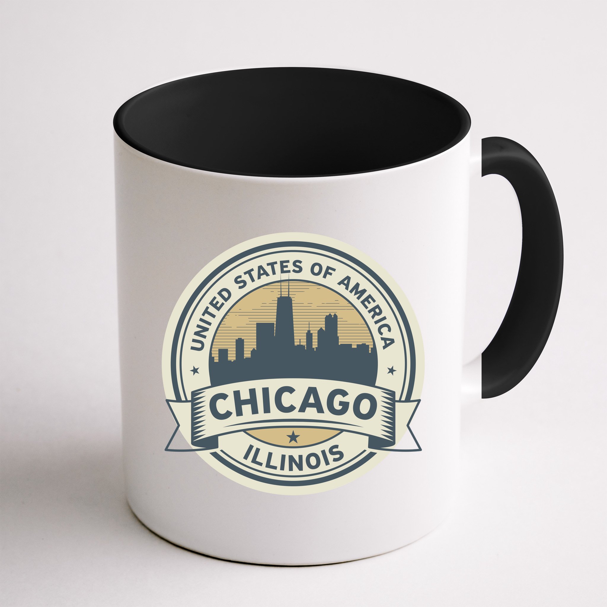 Chicago Illinois Stamp Logo Mug