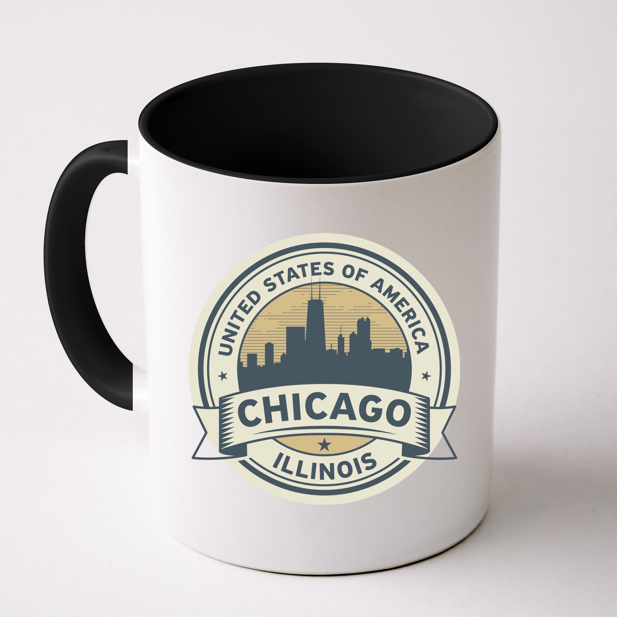 Chicago Illinois Stamp Logo Mug