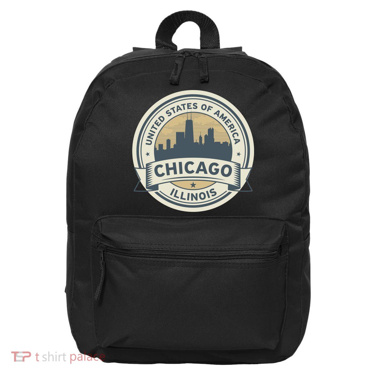 Chicago Illinois Stamp Logo 16 in Basic Backpack