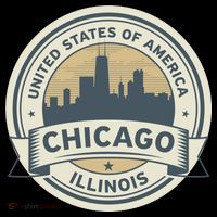 Chicago Illinois Stamp Logo 16 in Basic Backpack