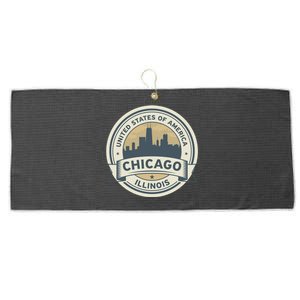 Chicago Illinois Stamp Logo Large Microfiber Waffle Golf Towel