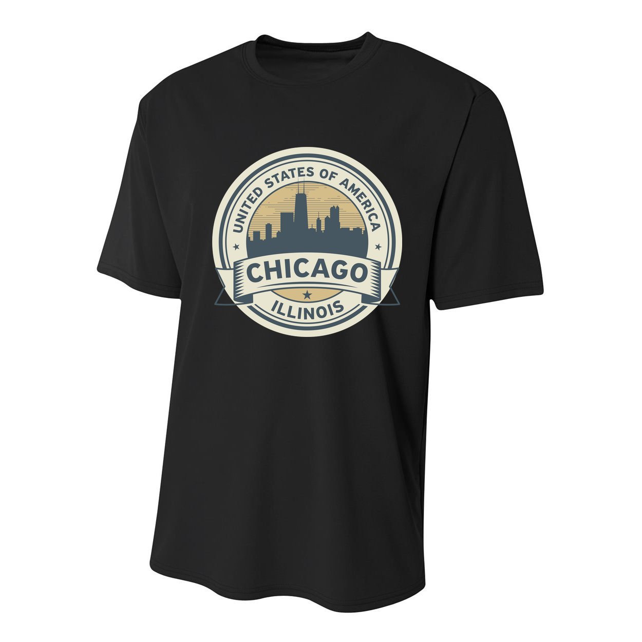 Chicago Illinois Stamp Logo Youth Performance Sprint T-Shirt