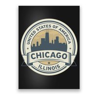 Chicago Illinois Stamp Logo Poster