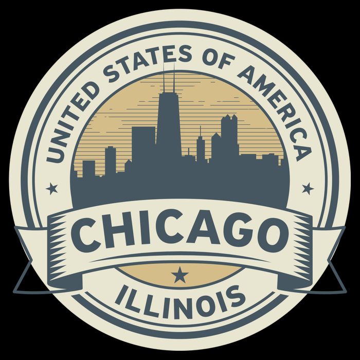 Chicago Illinois Stamp Logo Poster