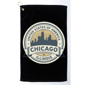 Chicago Illinois Stamp Logo Platinum Collection Golf Towel