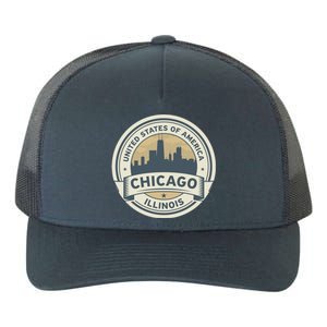 Chicago Illinois Stamp Logo Yupoong Adult 5-Panel Trucker Hat