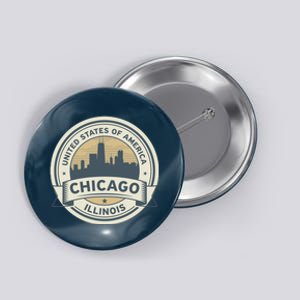 Chicago Illinois Stamp Logo Button